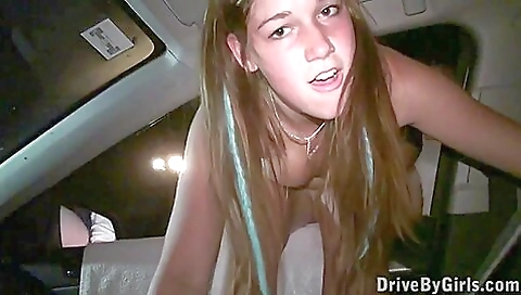 Sexy blonde slut sucks off for a cock